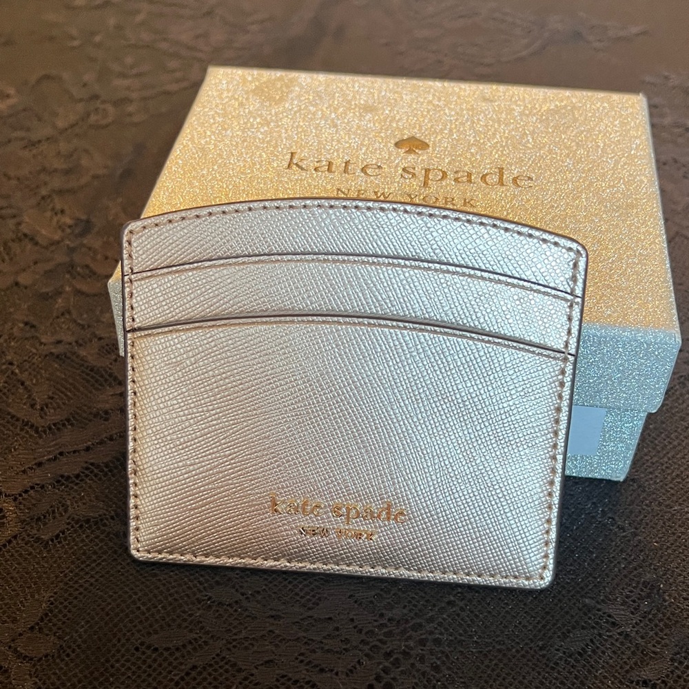 Kate Spade Glittering Gold Card Case - Picture 3 of 4
